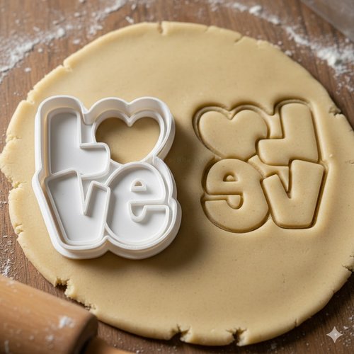 Emporte-pièce love artiste - moule à biscuits 8 cm saint-valentin