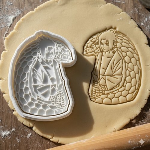 Emporte-piece sasuke naruto 8 cm - moule a biscuit manga noir