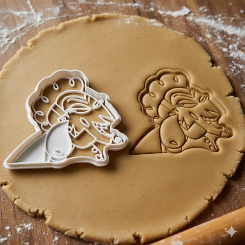 Emporte-piece visage abstrait 8 cm - moule biscuit artisanal