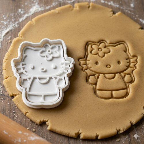 Emporte-piece hello kitty 8 cm - moule patisserie artisanal noir