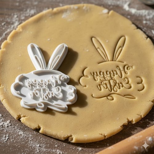 Emporte-pièce lapin joyeuses pâques 8 cm - moule biscuit artisanal