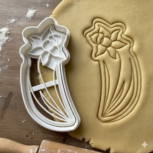 Emporte-piece fleur narcisse jonquille 8 cm - moule biscuit artisanal