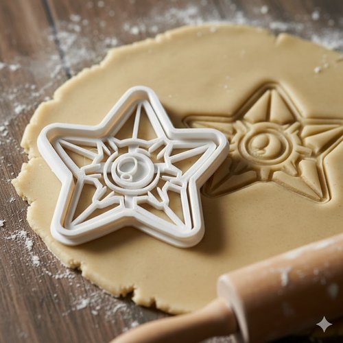 Emporte-pièce étoile solaire 8 cm - moule à biscuit artisanal