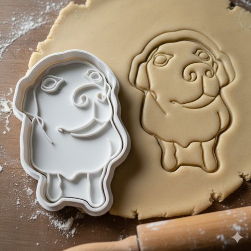 Emporte-pièce chien artisanal 8 cm - moule biscuit et pâte à sucre
