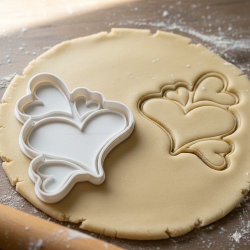 Emporte-piece coeurs entrelaces - moule biscuits et pate a sucre 8 cm