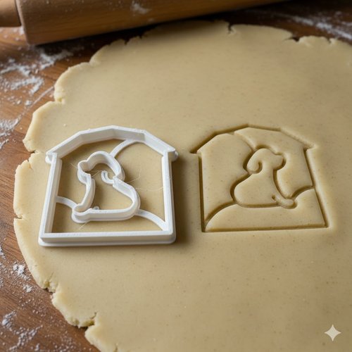 Emporte-piece chien et maison 8 cm - moule biscuit artisanal