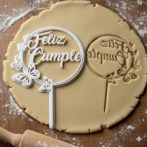 Emporte-piece feliz cumple anniversaire - moule a biscuit 8 cm
