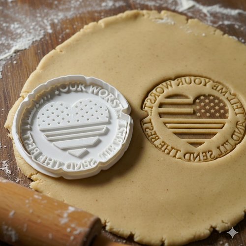 Emporte-pièce drapeau américain cœur - moule pâtisserie 8 cm