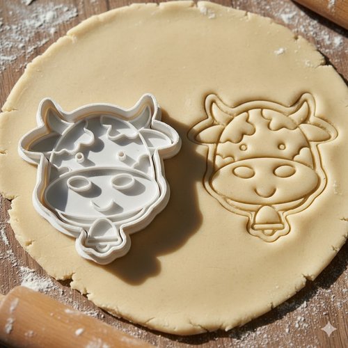 Emporte-piece vache - moule a biscuit artisanal 8 cm