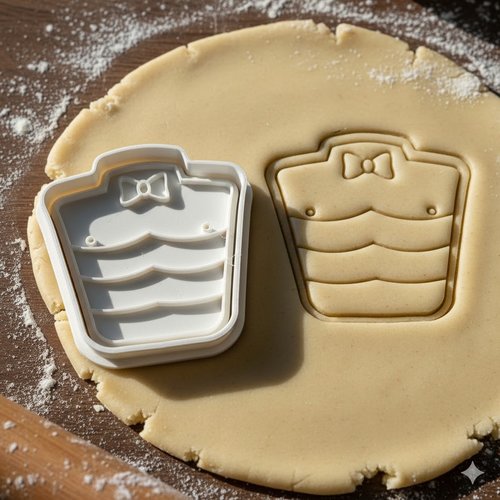 Emporte-piece torse musculeux et noeud papillon 8 cm - moule biscuit