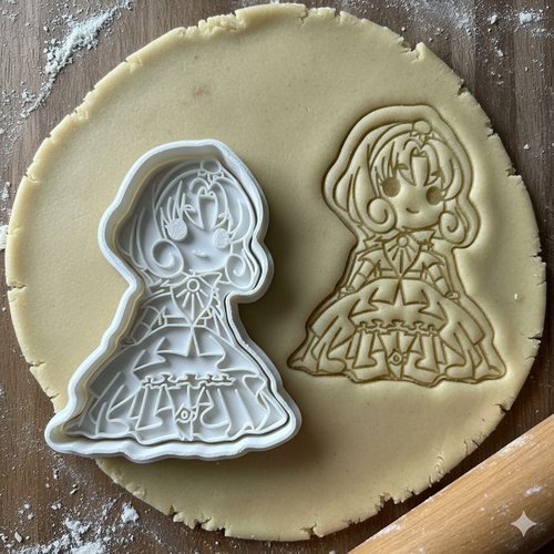 Emporte-piece chibi manga - moule a biscuits artisanal 8 cm