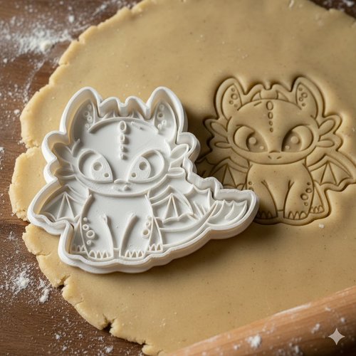 Emporte-piece dragon toothless - moule a biscuit artisanal 8 cm