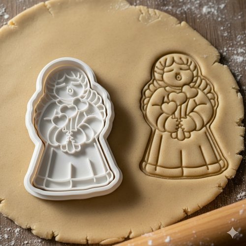 Emporte-piece enfant coeurs 8 cm - moule biscuit artisanal