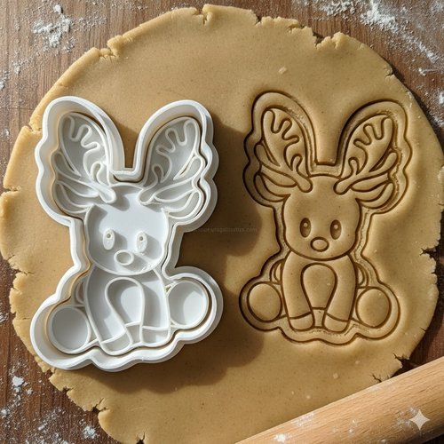 Emporte-piece renne de noel 8 cm pour biscuits et pate a sucre