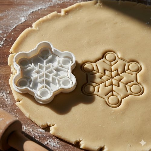 Emporte-piece flocon de neige 8 cm - moule biscuit de noel artisanal