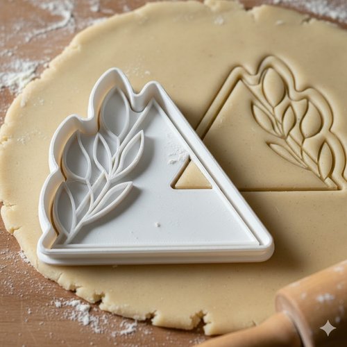 Emporte-pièce montagne et feuillage 8 cm pour biscuits et pâtisserie