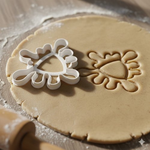 Emporte-piece artisanal soleil abstrait 8 cm - moule a biscuit noir