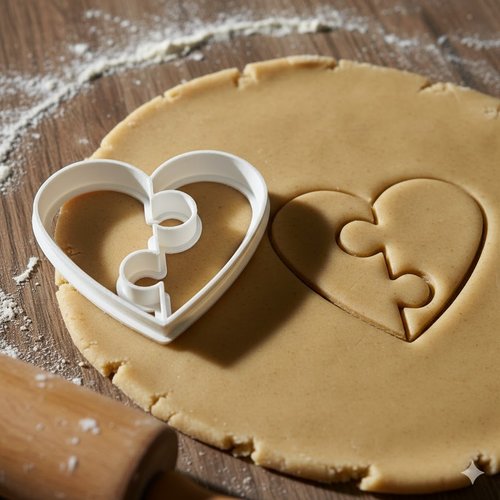 Emporte-pièce coeur puzzle 8cm - moule à biscuit artisanal