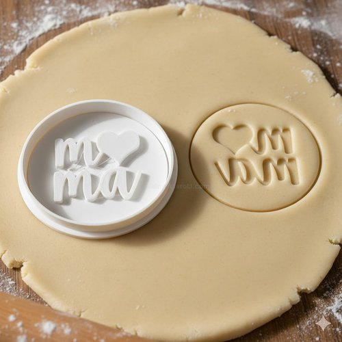 Emporte-piece mama avec coeur 8cm - moule biscuit fete des meres