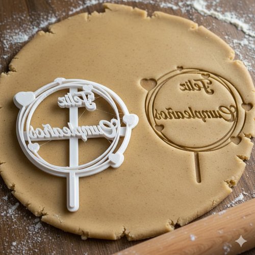 Emporte-pièce feliz cumpleaños 8 cm - moule biscuit anniversaire