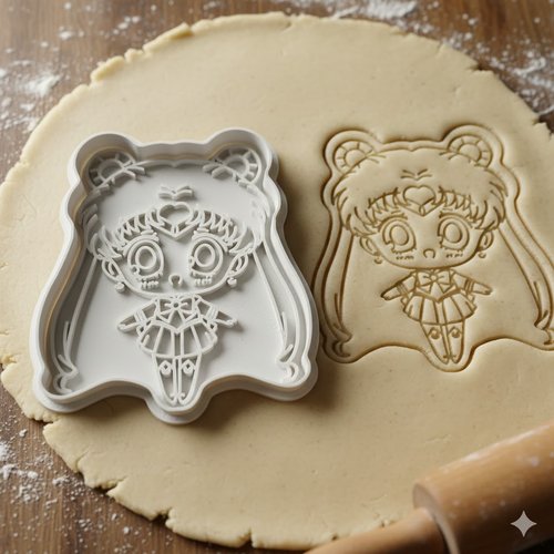 Emporte-piece sailor moon 8 cm - moule a biscuits artisanal noir