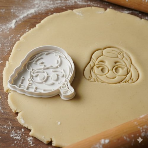 Emporte-piece visage petite fille a lunettes 8 cm - moule patisserie