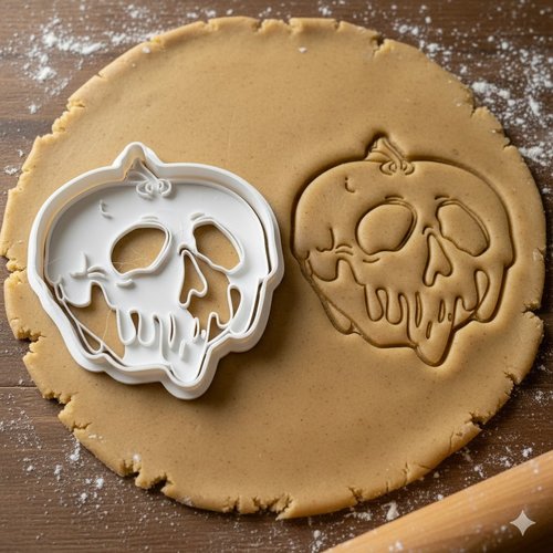 Emporte-piece pomme poison halloween - moule biscuit skull 8 cm