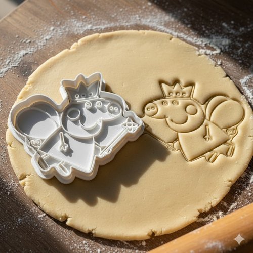 Emporte-piece cochon princesse 8 cm - moule biscuit artisanal