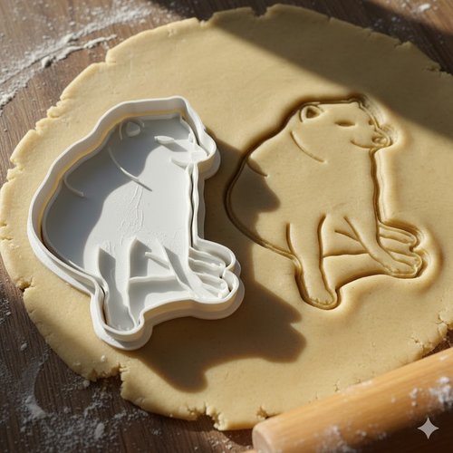 Emporte-piece chien shiba inu cheems pour biscuits et patisserie 8cm