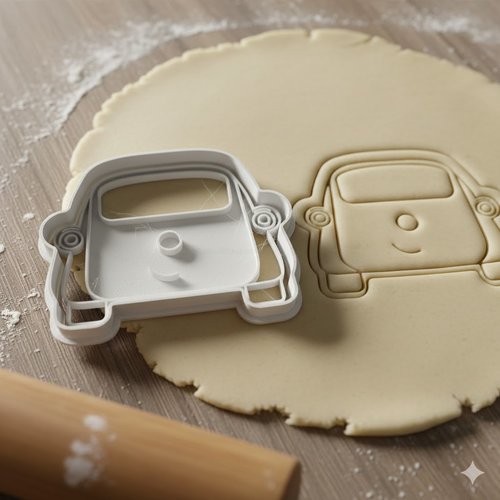 Emporte-piece voiture enfant 8 cm - moule biscuit artisanal noir