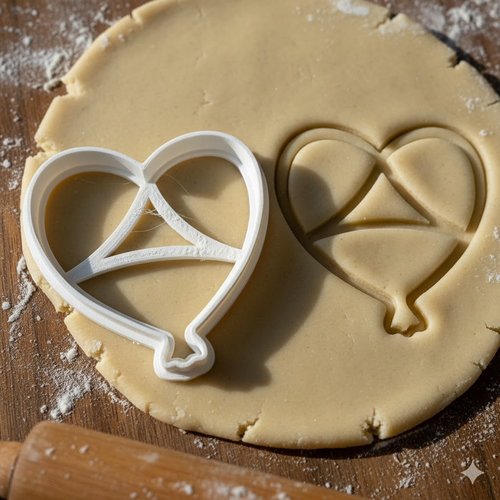 Emporte-piece coeur ballon de baudruche - moule a biscuits 8 cm