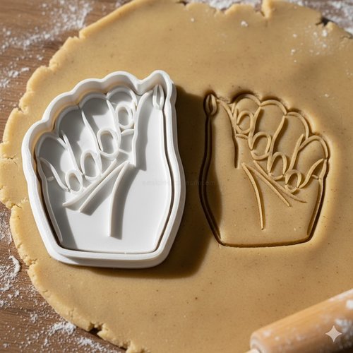 Emporte-piece langue des signes i love you 8 cm - moule biscuit asl