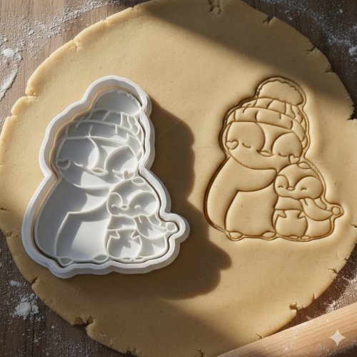 Emporte-piece pingouin de noel artisanal 8 cm pour biscuits