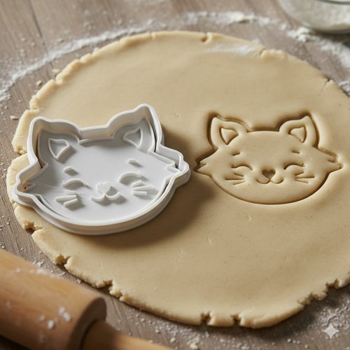 Emporte-pièce chat kawaii 8 cm - moule à biscuit artisanal noir