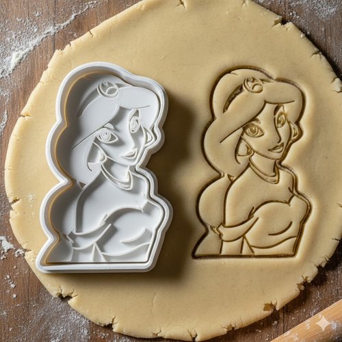 Emporte-piece princesse jasmine - moule biscuits 8 cm
