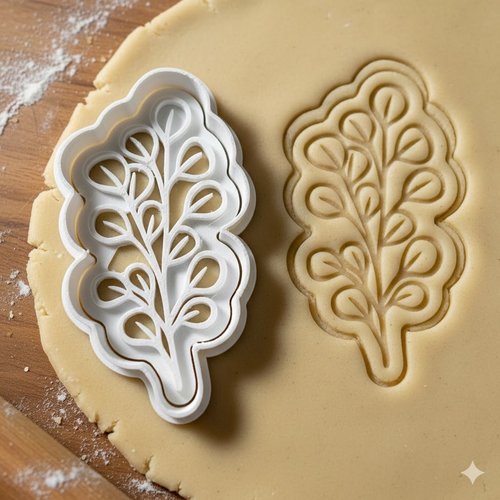 Emporte-pièce feuillage artisanal 8 cm - moule à biscuit pâtisserie