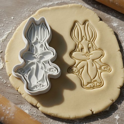 Emporte-piece bugs bunny 8 cm - moule a biscuit artisanal noir