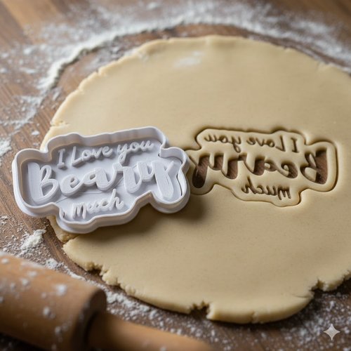 Emporte-piece i love you beary much - moule biscuit 8 cm