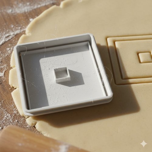 Emporte-pièce carré moderne 8 cm - moule biscuit artisanal noir