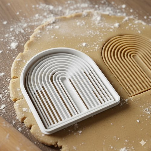 Emporte-pièce arc-en-ciel 8 cm - moule à biscuits artisanal noir