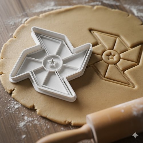 Emporte-pièce biscuit artisanal 8 cm - design géométrique noir