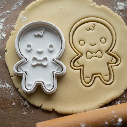 Emporte-piece artisanal bonhomme avec noeud papillon 8 cm