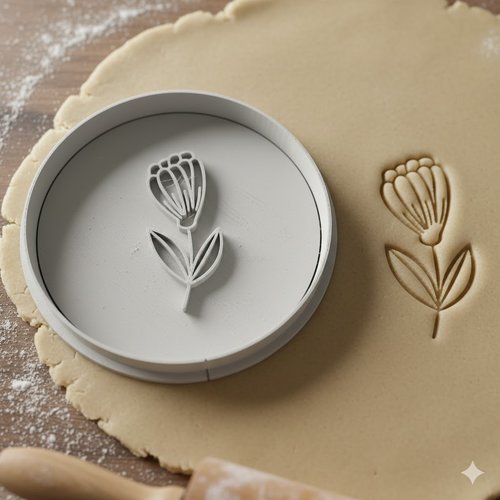 Emporte-piece fleur artisanal 8 cm - moule a biscuit noir