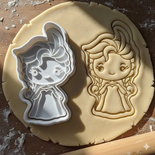 Emporte-piece princesse des neiges 8 cm - moule a biscuit artisanal