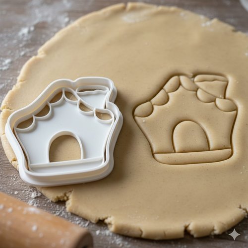 Emporte-piece maison de noel 8 cm - moule biscuit artisanal noir