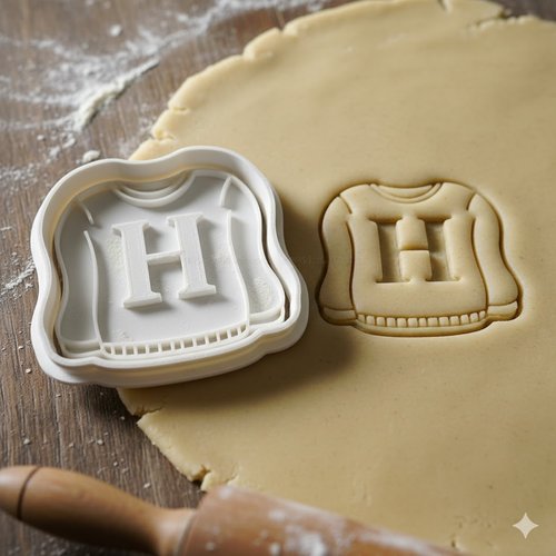 Emporte-pièce pull lettre h - moule biscuit artisanal 8 cm