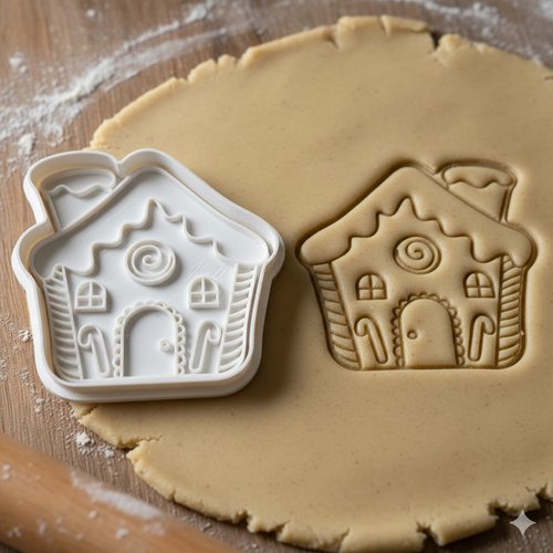 Emporte-pièce maison de noël 8 cm - moule biscuit artisanal