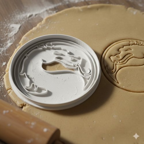 Emporte-piece mortal kombat dragon 8 cm - moule biscuit artisanal