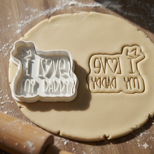 Emporte-piece i love daddy pour biscuits et pate a sucre - 8 cm
