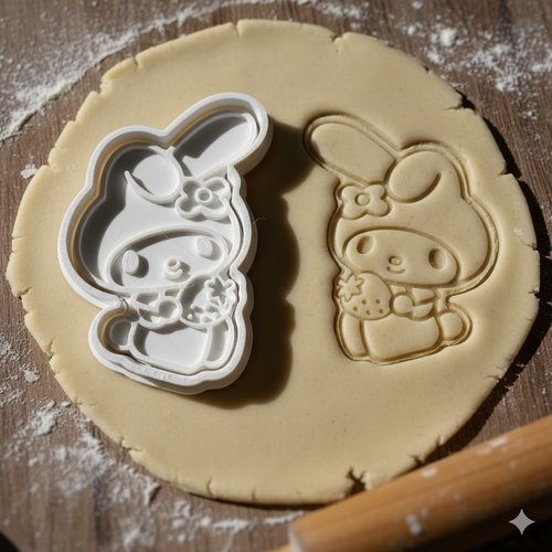 Emporte-piece lapin my melody 8cm - moule biscuit artisanal noir